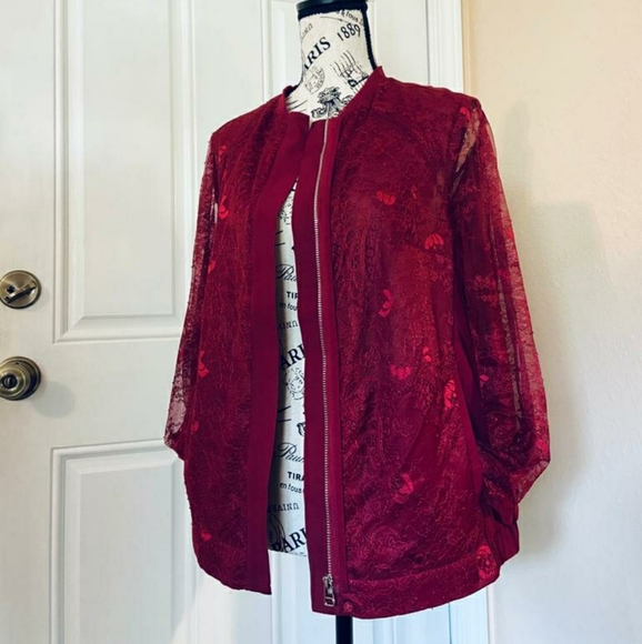 Burgundy Kate and Mallory Bomber Jacket - Picture 2 of 5